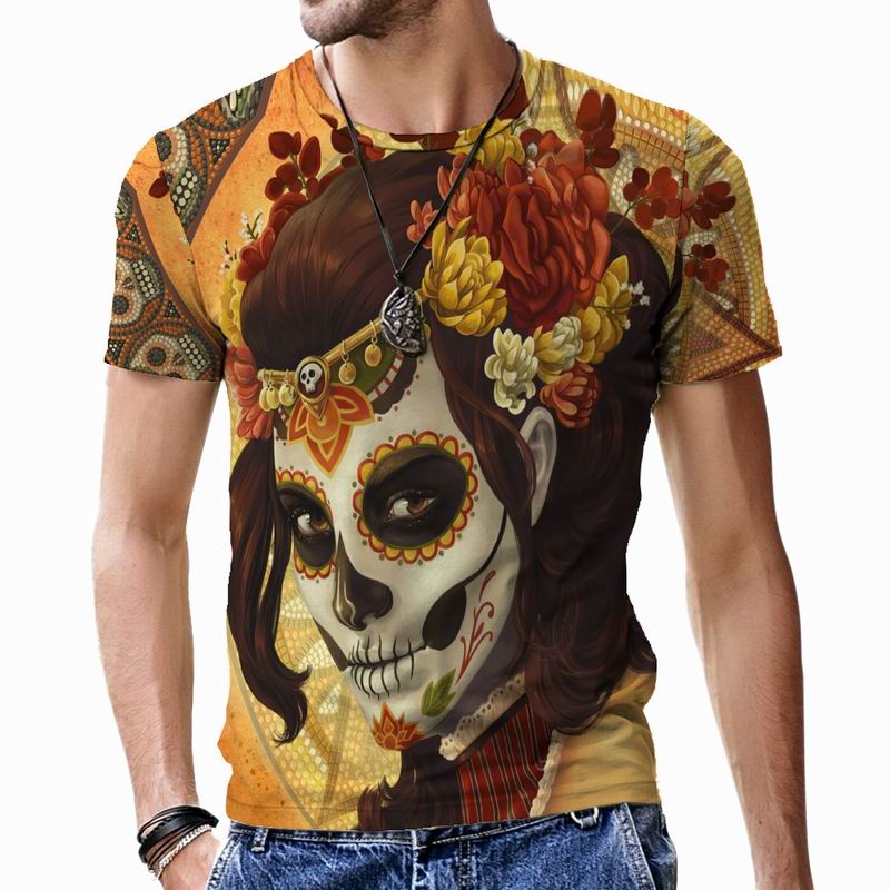 Мужская футболка Terror Skull с коротким рукавом, свободная в стиле хип-хоп, Harajuku, крутая повседневная одежда с 3D принтом, забавные топы большого размера, дышащие мужские