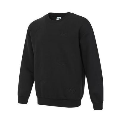 Puma Толстовка пуловер с логотипом Melody, с круглым вырезом, с длинным рукавом, унисекс, черная 631070-01