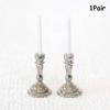 1Pair 1:12 Dollhouse Miniature Candle Holder Candlestick Candelabra Home Decor
