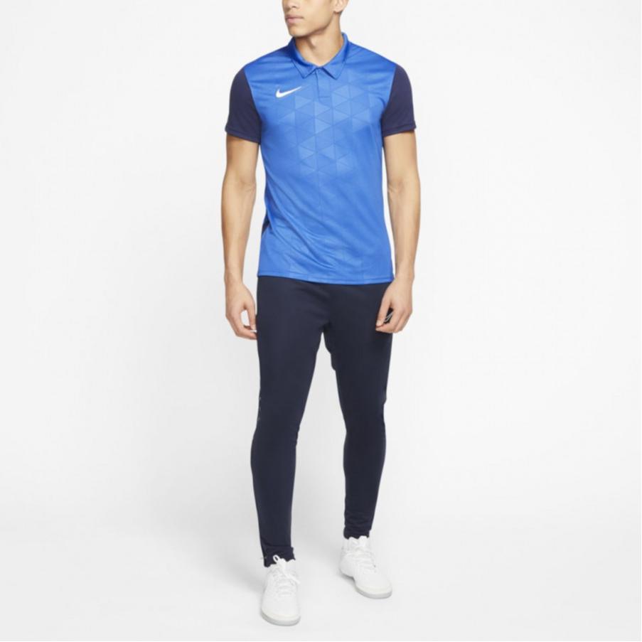 Nike Спортивная повседневная футбольная дышащая рубашка поло с короткими рукавами, мужские топы синего цвета BV6725-463