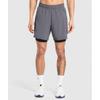 Gymshark Спортивные шорты 7 2 в 1 темно-серые черные A2c4m Gb7x