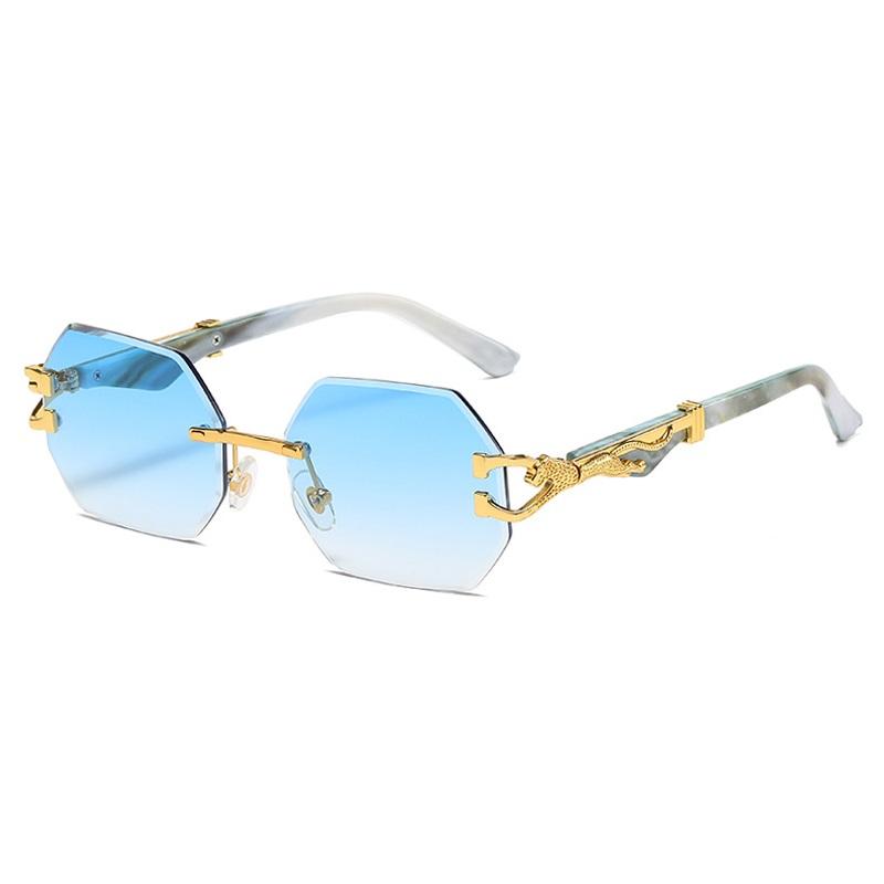 Hexagon Rimless Sunglasses Square Women Retro Men Sun Glasses Brand Designer Eyewear Uv400 Shades  Female