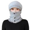 Женская зимняя шапка с интегрированным шарфом, толстая, теплая, ветрозащитная, для езды на велосипеде