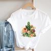 (Asian Size)T Shirt Clothing Tee Top Cactus Plant Style Trend Sweet 90s Fashion Casual Short Sleeve Women Print Lady Female O-neck Graphic T-shirt