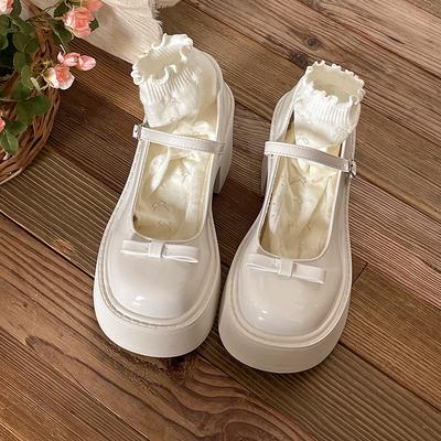 2025 новые ретро туфли-лодочки на платформе с круглым носком и бантом, женские туфли в британском стиле на весну и осень, под юбку, туфли Мэри Джейн