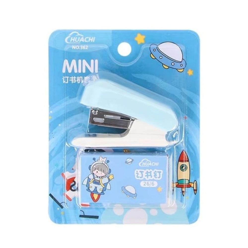 Macaron Color Mini Stapler Cartoon Design Test Paper Stapler Cute Bookbinding Machine School Use