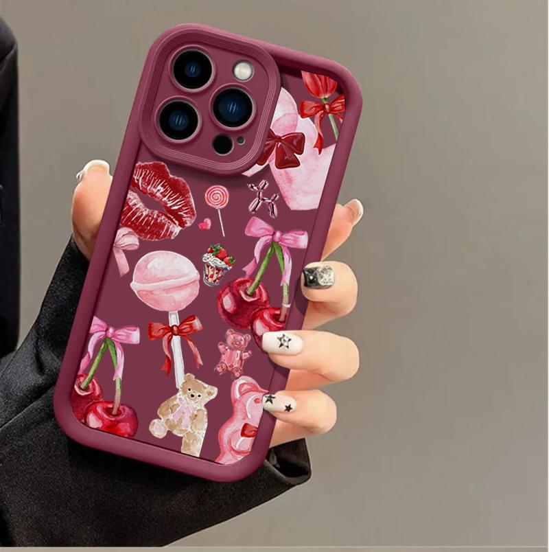 Модный Креативный Чехол Для Телефона С Принтом Губ Для Iphone 17 16 15 14 13 12 11 Pro Max 17 Air 16E 15 Plus Iphone17 Ударопрочный Матовый Чехол