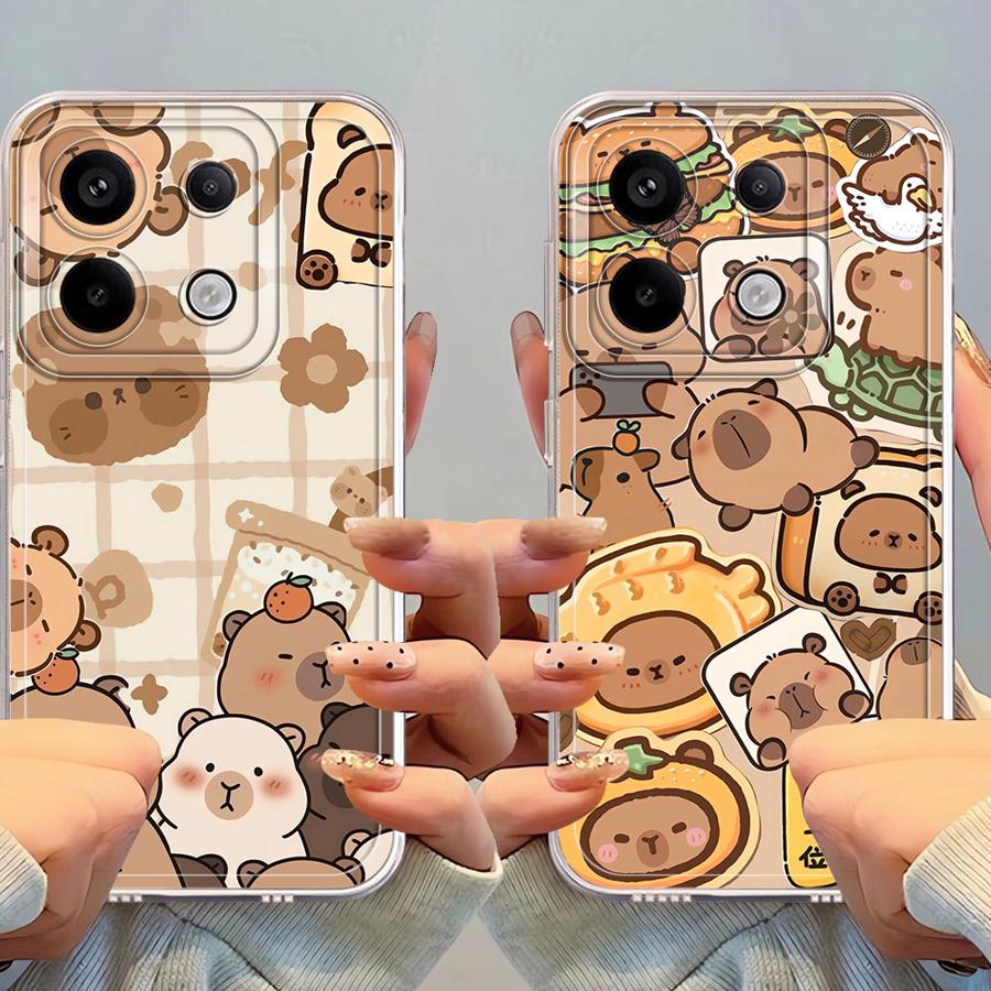 Case for Xiaomi Redmi Note 14 Pro Plus 9 10 Note 13 12S 11 11S A4 14C 13C 10S 12 Soft Phone Cover Cute Cartoon Capy