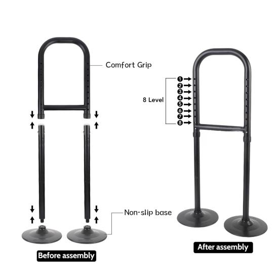 Двойная база Помощь для стояния 8 регулируемых по высоте Помощь для стояния для пожилых людей Беременная женщина