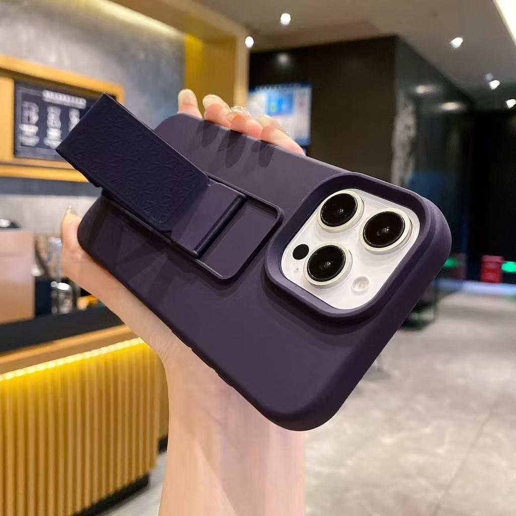 Подходит для Ip16promax Жидкий силиконовый ремешок-подставка, Защитный чехол однотонного цвета для Apple 15/14