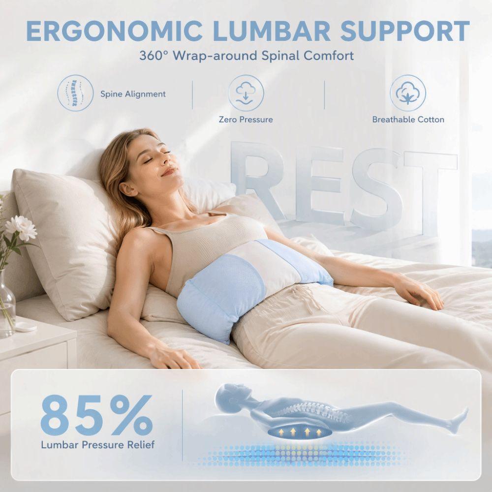 Adjustable Wrap Around Lumbar Support Pillow Breathable Lower Back Protected Pad Office