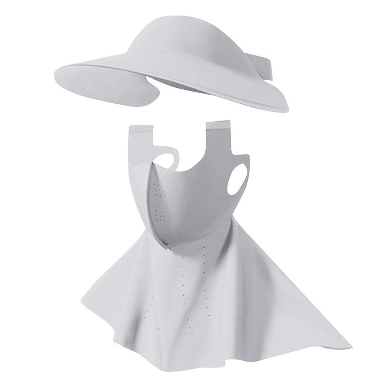 Detachable Sun Protection Face Mask with Brim Full Face Pull-Up Ice Silk UV Protection Sunshade Women Outdoor Ice Silk Mask