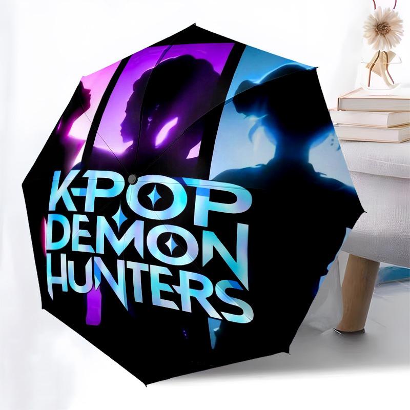 1 шт. Зонт K-Pop Охотники на демонов с пластиковой ручкой, подходит для всех сезонов, для дома, путешествий, на открытом воздухе FP038