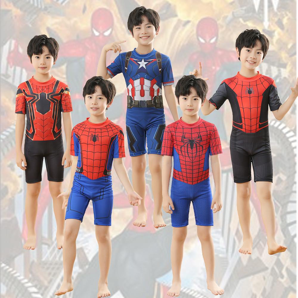 Boys Quick-dry Swimsuit In Milk Silk For Superhero Costume Parties