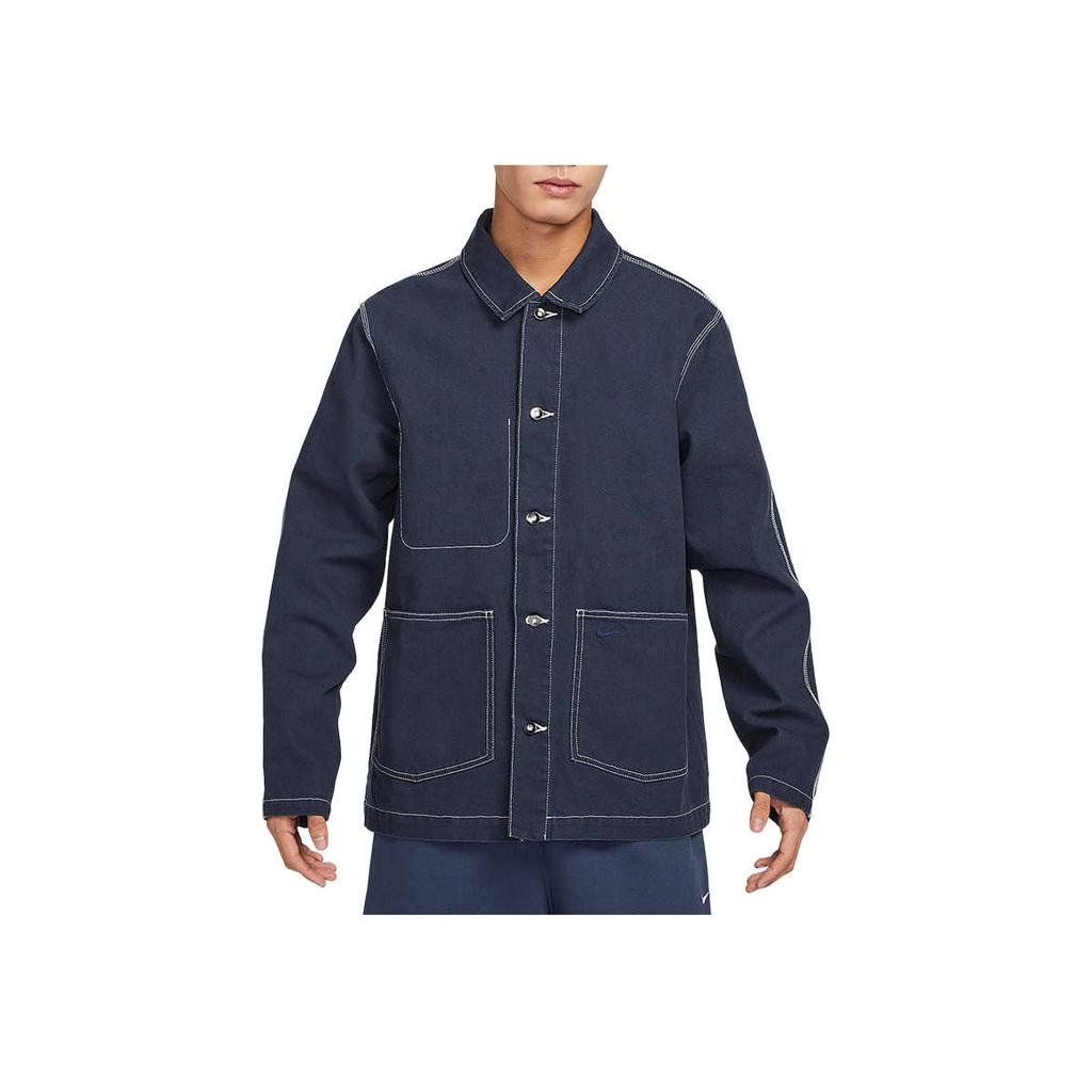 Nike Минималистичный брендовый маленький вышитый логотип удобная спортивная поло повседневная куртка мужские куртки темно-синие FN0357-451