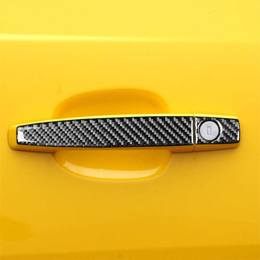 Для Chevrolet Camaro 2010-15 Накладки на стойки A/B из углеродного волокна, дверные ручки, крышка топливного бака, комплект накладок, только для леворульных автомобилей