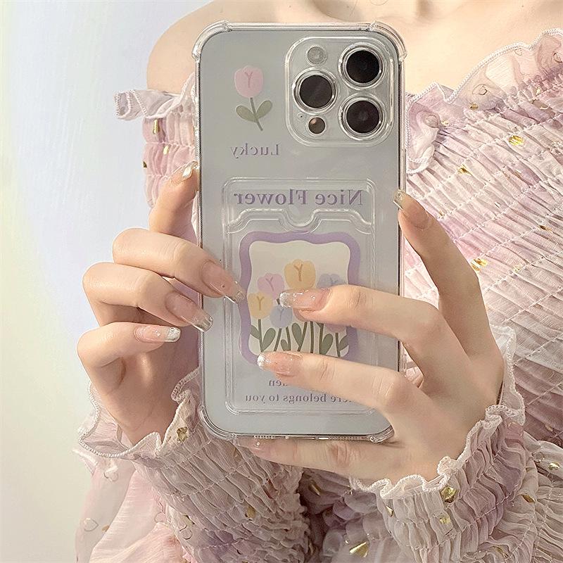 Чехол для iPhone Zhitai 16 Pro Max: Стильный защитный чехол для iPhone 13-15, держатель для карт в комплекте.