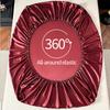 Ice Silk Fitted Sheet 90x200cm Multiple Sizes Bed Sheet Soft Satin Elastic Mattress Home Bedroom Bed Sheet with 360°Elastic Band