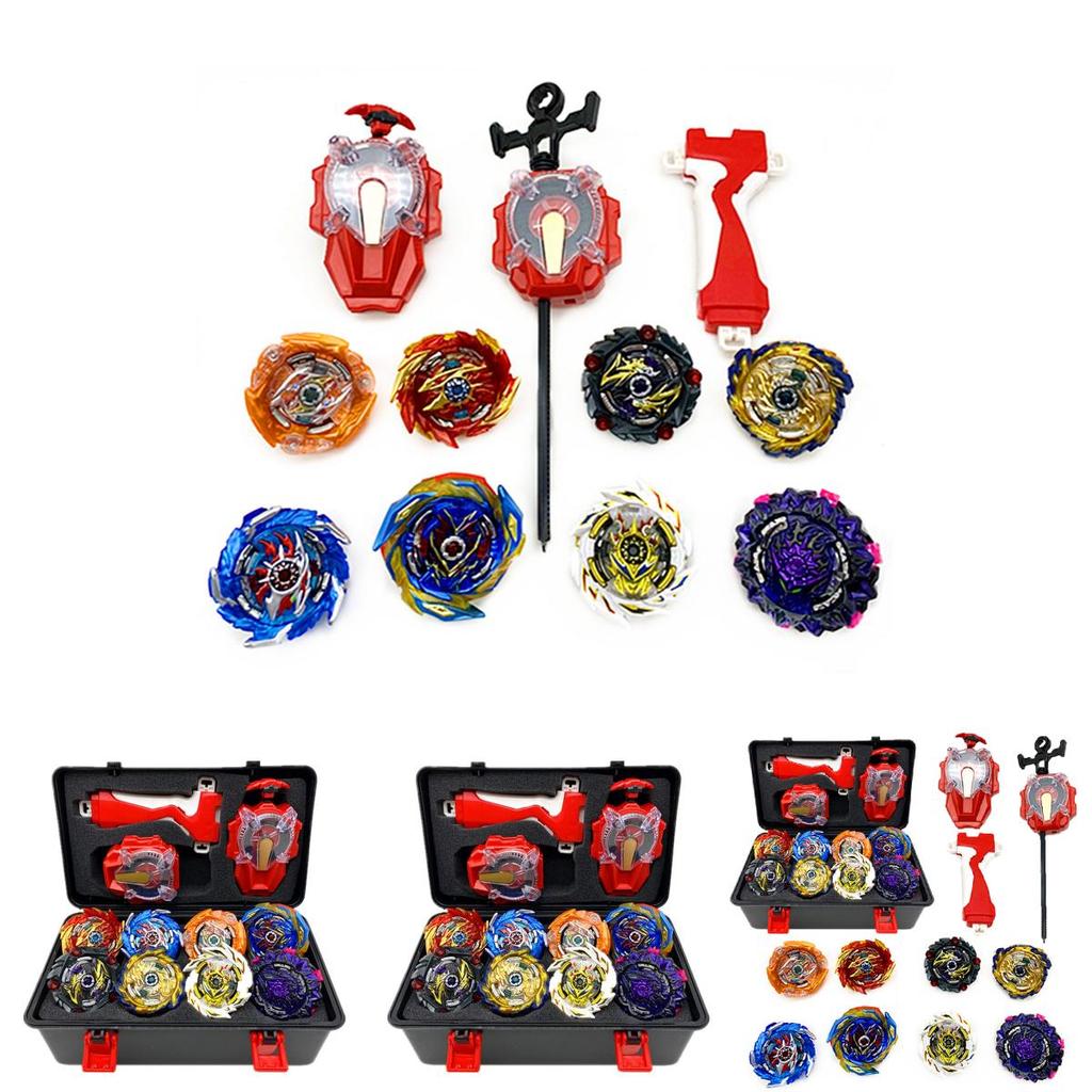 Набор из 8 гироскопов Beyblade Burst Super King с искрящимся пусковым устройством и коробкой для хранения