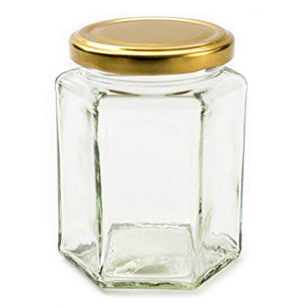 Jam Jar Hexagonal Glass Twist-Off Lid 150ml