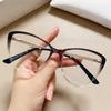 Women High Quality  Glasses Frame Fashion Gradient Color Metal Legs Flat Mirror Spring Hinge Prescription Glasses