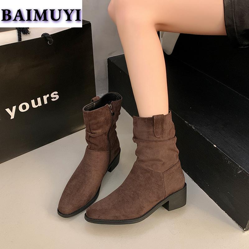 2025 Трендовые женские замшевые ботильоны с леопардовым принтом Зимние массивные туфли Новые роскошные модные ботинки челси Элегантные туфли для снега Женские ботинки