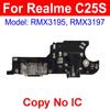 USB-плата для зарядки Realme C20 C21 C21Y C25 C25Y C25S C35 USB-разъем для зарядного устройства, разъем для гибкого кабеля, порт, детали