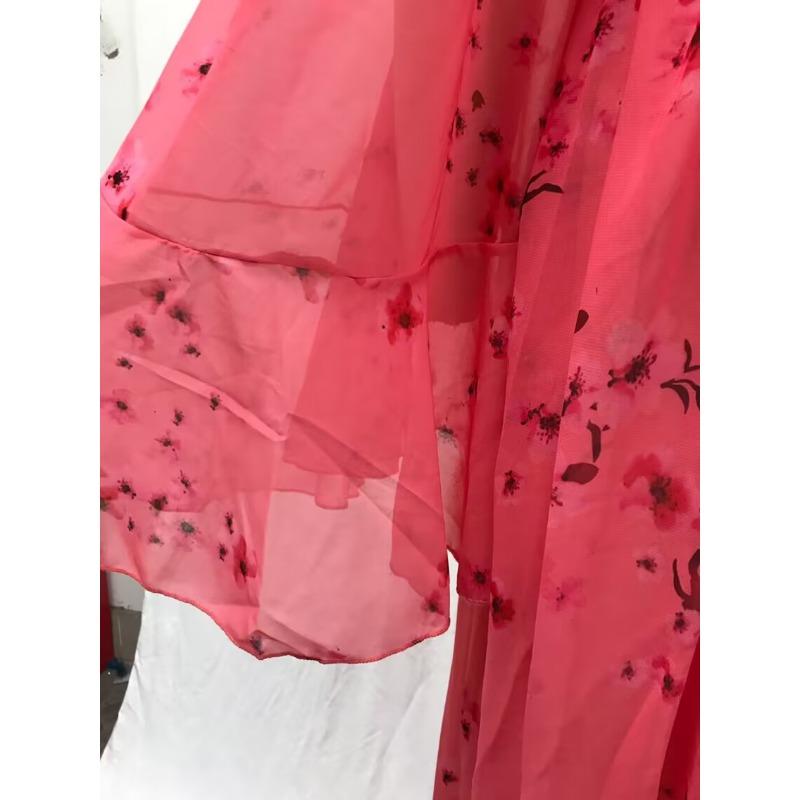 Женские летние повседневные плиссированные платья длиной до пола с глубоким V-образным вырезом и рукавами «летучая мышь»