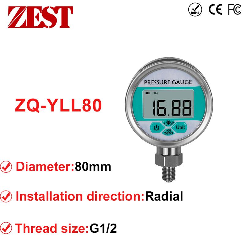 Pressure Gauge 0-1000bar Water Gas Oil Pressure Sensor Negative Pressuse With Backlight LCD Display Intelligent Pressure Gauge