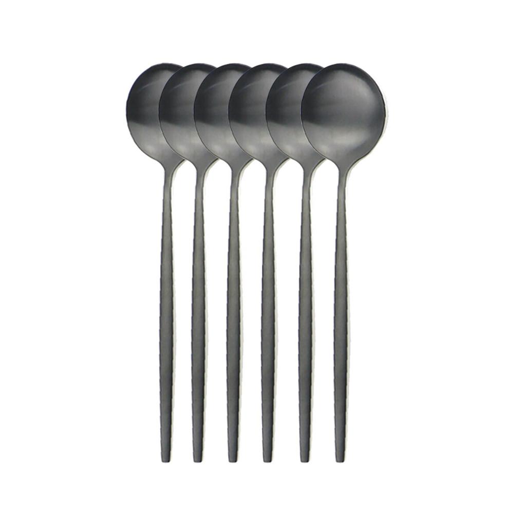 6Pcs/Set Gold Dinnerware Spoon Set Stainless Steel Cutlery Set Dinner Set Coffee Tea Spoon Tableware Home Kitchen Silverware Set