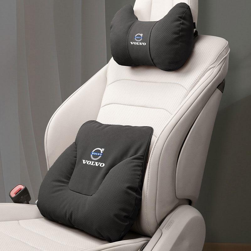 Leather Car Seat Headrest Waist Rest Comfort Neck Pillow Interior For Volvo Rdesign V60 V40 XC90 S60 XC60 V50 S90 XC40 EX90 S80L