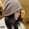 Шапка Дуодуо для женщин Осенью и Зимой Маленькая Сумка Шапка от Холода на Голову Большой Обхват Головы Шнурок Вязаная Шерстяная Шапка с Кудрями