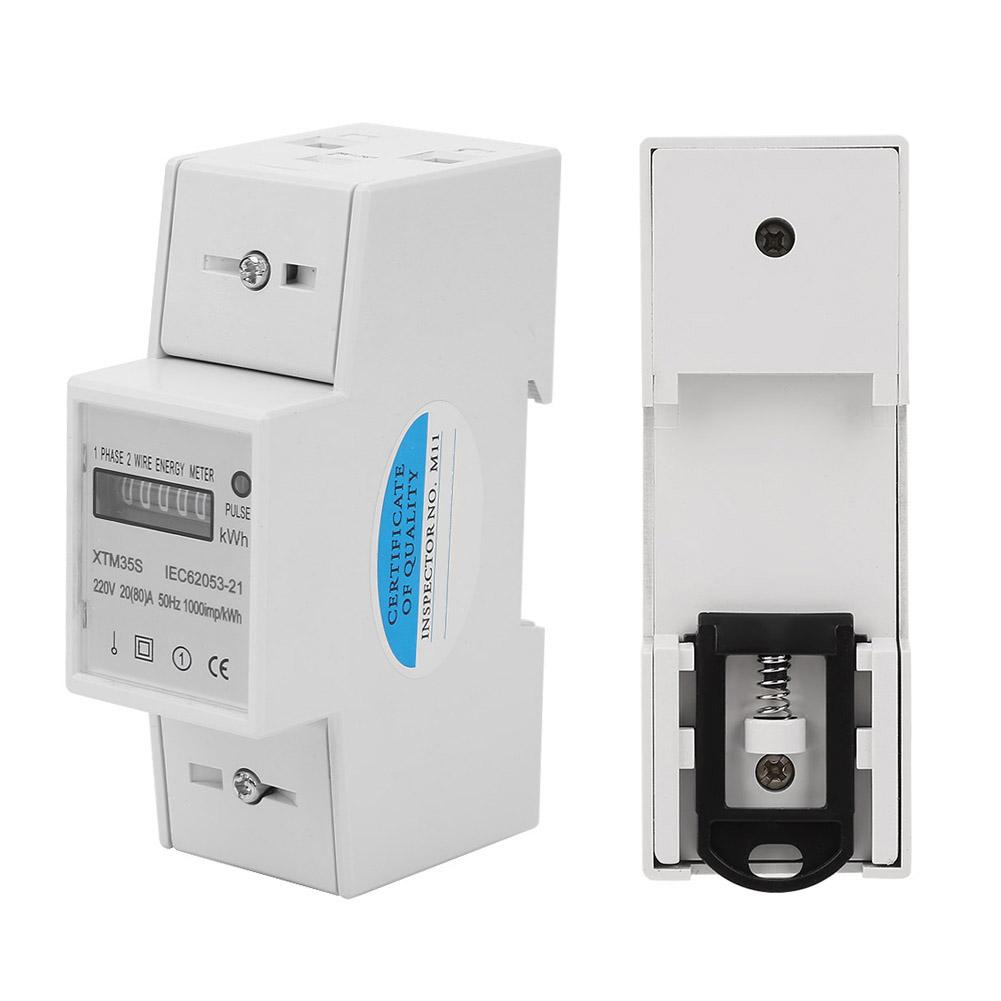 Single Phase Energy Meter, 220V Digital Electricity Meter Easy Installation for Apartments, Rental Houses, Schools