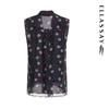 ELLASSAY Women's French Vintage Floral Silk Blend Sleeveless Blouse