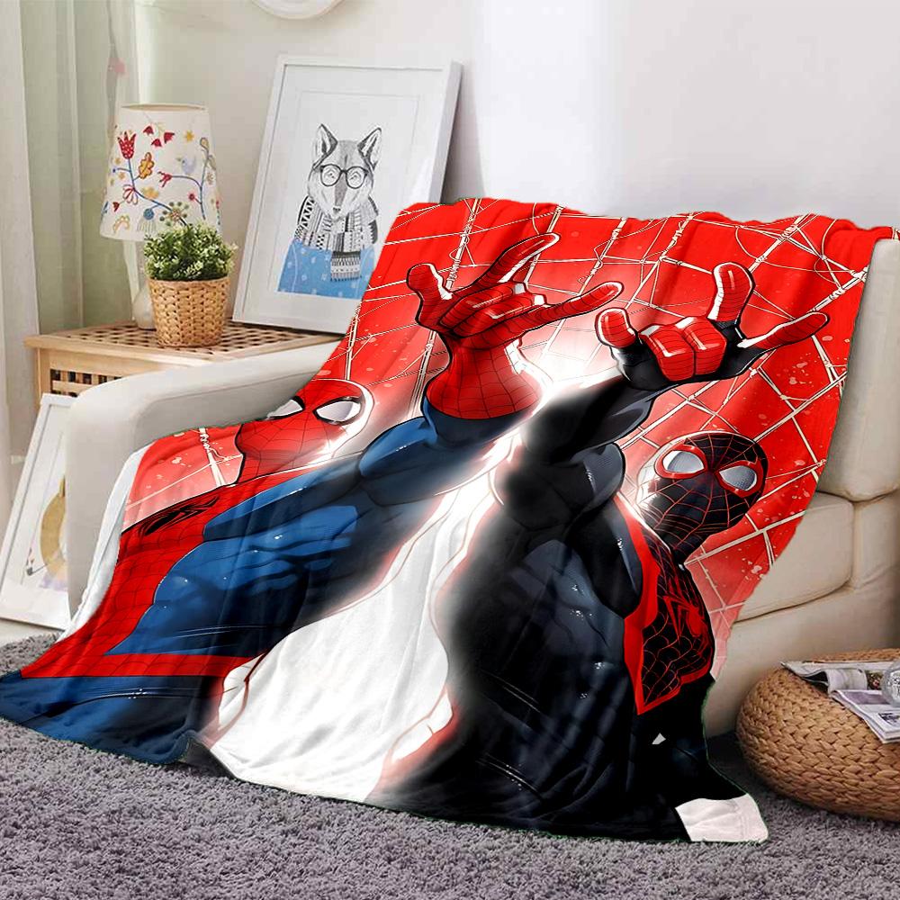 Spiderman Spiderverse Flannel Blanket Super Soft Warm Cozy Blanket For Sofa Bed Office Travel Allseason Home Decor Gift
