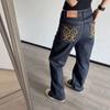 Прямые джинсы BeatStreet с вышивкой, оригинальный цвет, кромка selvedge
