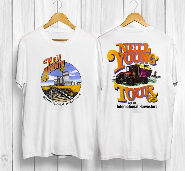 Neil Young n The International Harvesters 1985 Tour T-Shirt Vintage Neil Young
