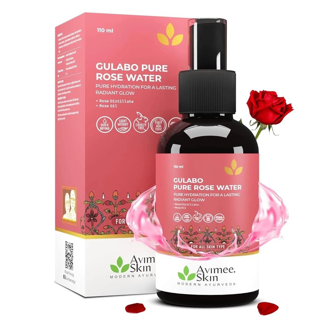 Avimee Herbal Gulabo Premium Rose Water Skin Face and Hair Toner 110 ml