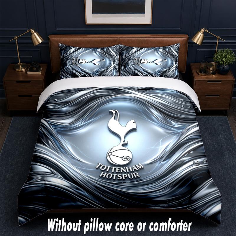 Tottenham Hotspur Design Bed Bedding Set 1 Duvet Cover + 2 Pillowcases Soft Breathable Household Bed Linens