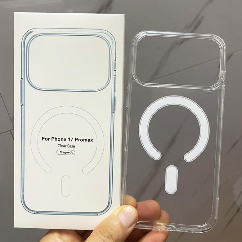Премиальный прозрачный магнитный чехол для телефона для iPhone 17 Pro Max/16, включает оригинальную упаковку и подходит для iPhone 15.