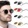 Retro Flip Round Sunglasses Man Woman Metal Steampunk Style Sun Glasses Male Female Double Circular Clear Lens Eyeglasses