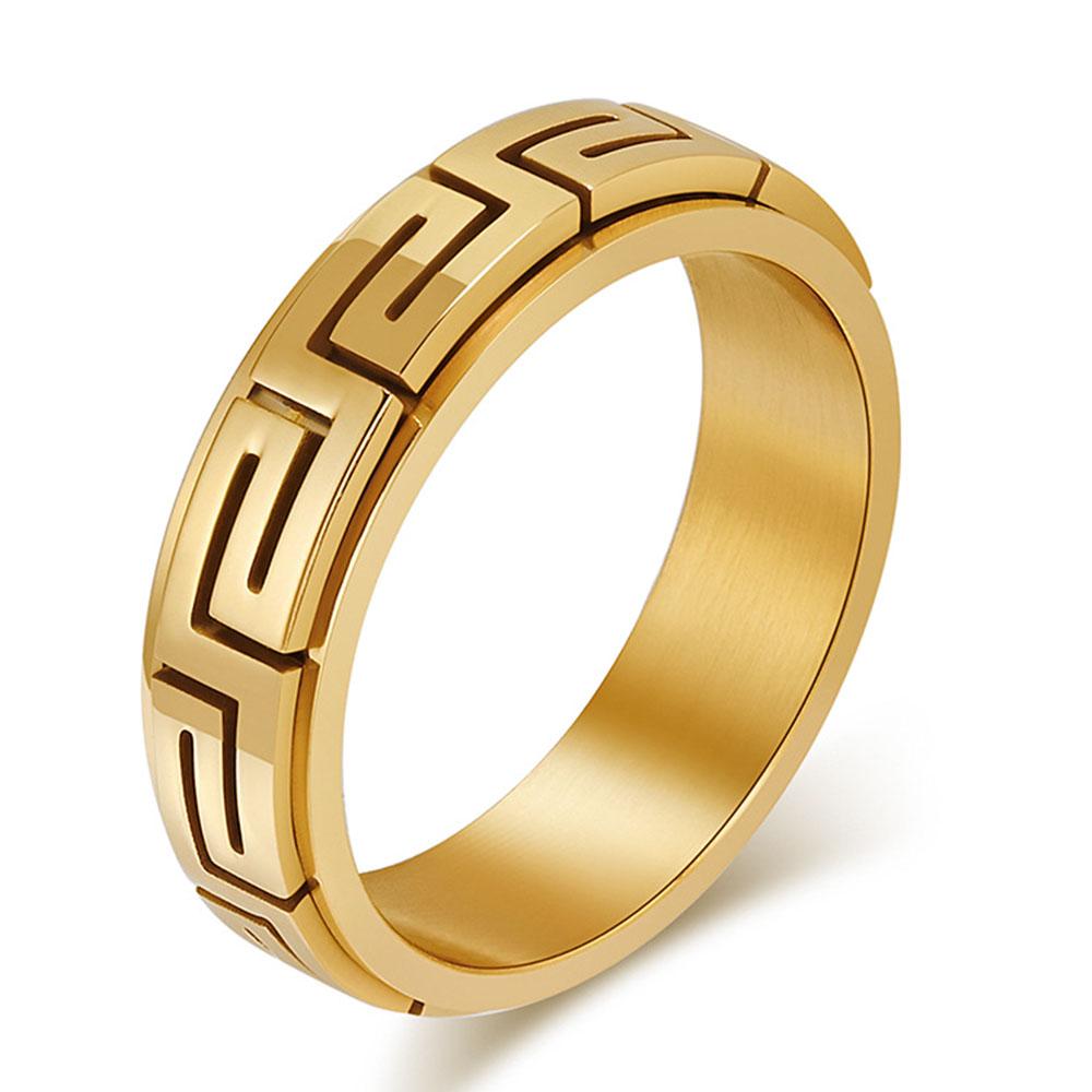 Простая личность, легкий роскошный стиль, кольцо с узором Great Wall, вращающееся, декомпрессионное, успокоительное и тревожное кольцо