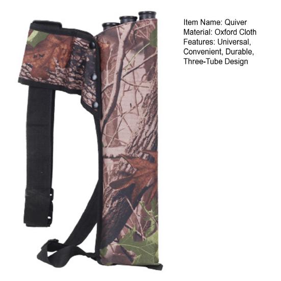 Oxford Cloth Quiver Adjustable Archery Bag Durable Three-tube Design Arrow Holder Sports Accessories