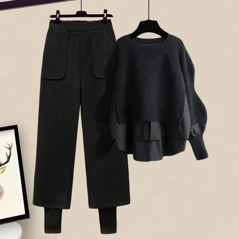 Женские осенние костюмы больших размеров: Стильные топы, прикрывающие живот, и утягивающие универсальные платья-двойки