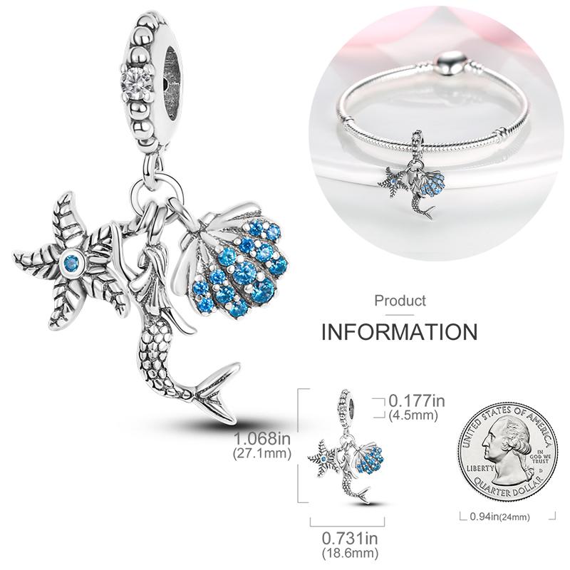 Fashion Trend 925 Silver Travel Airplane Dangle Charms Fit Original  Charm Bracelet DIY Sunflower Butterfly Bead