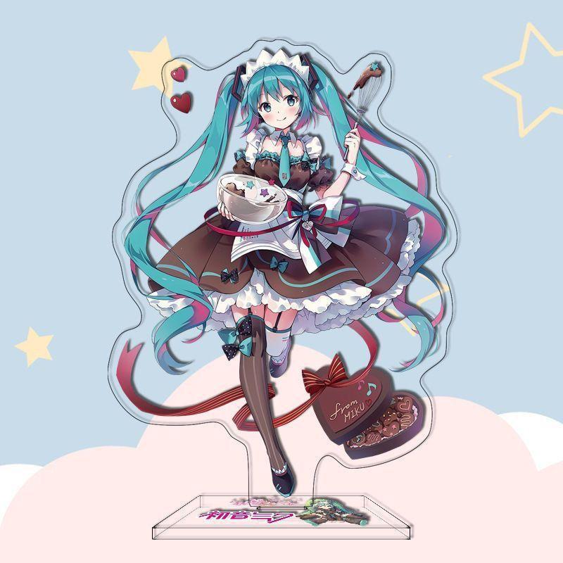 hatsune miku acrylic stand card peripheral cute His Royal Highness desktop model ornament cartoon 2D figure children's toys