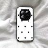 Минималистичный черный чехол-сердечко в корейском стиле для Xiaomi Redmi Note 15 Pro+, Pro, 5G, 4G, POCO M8, Акриловая задняя панель, ТПУ бампер