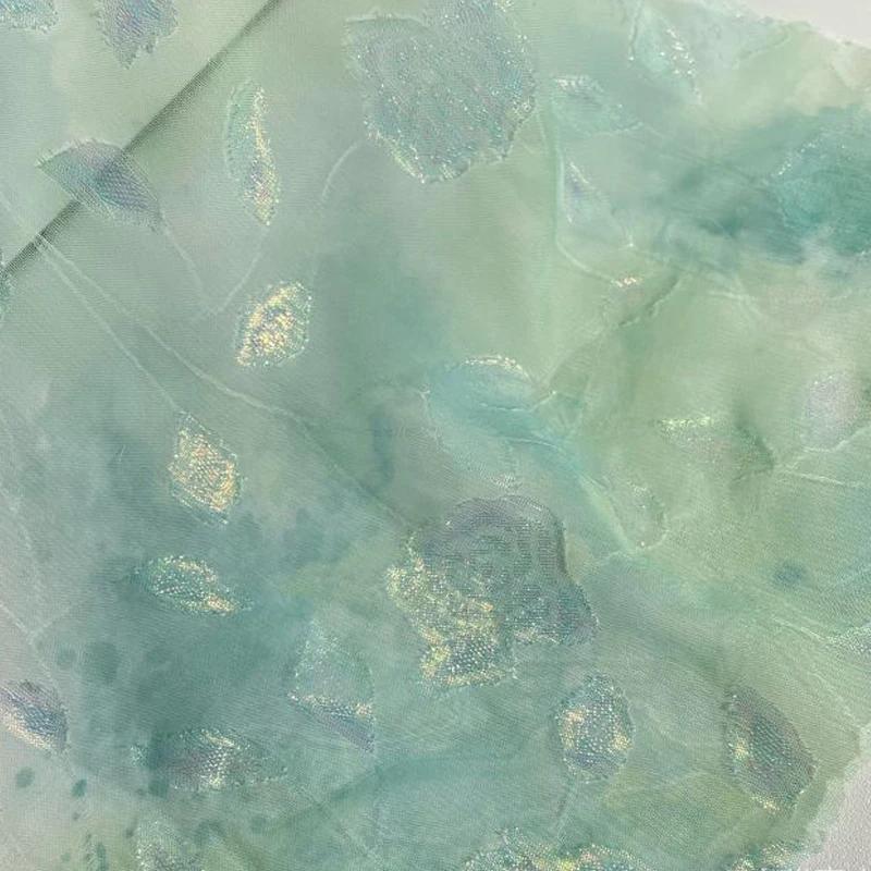 Шифоновая ткань с принтом роз Ретро женское платье Рубашка DIY Шитье Цветная жаккардовая ткань Ткани для платья Лолиты для шитья Тюлевая ткань