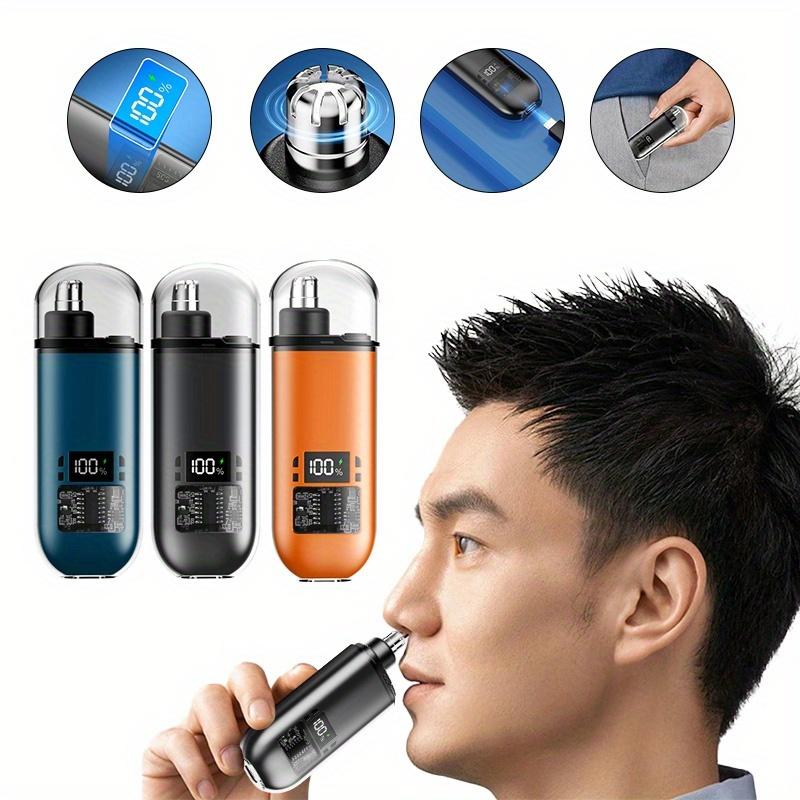 A Mini Portable and Stylish Electric Nose Hair Trimmer with USB Charging Function and Digital Display for Nose Care and Cleaning