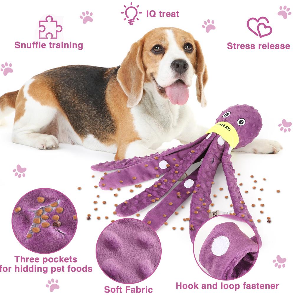 Рождественский подарок развивающие игрушки для собак, осьминог, текучая еда, игры, интерактивные игрушки для щенков, жевательные игрушки, игры для медленной еды